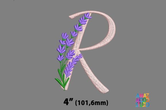 Letter R Floral Lavender Monogram Review