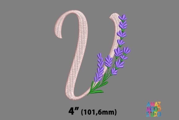 Letter V Floral Lavender Monogram Review